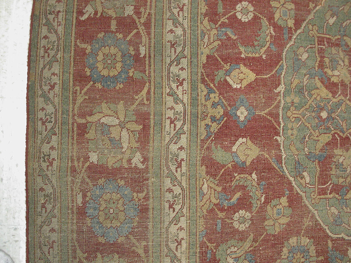 Carpet, Wool (warp, weft and pile); asymmetrically knotted pile