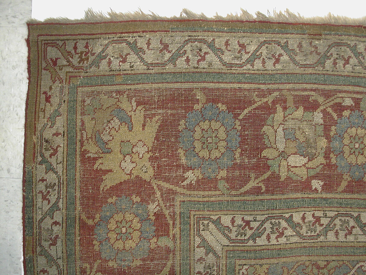 Carpet, Wool (warp, weft and pile); asymmetrically knotted pile