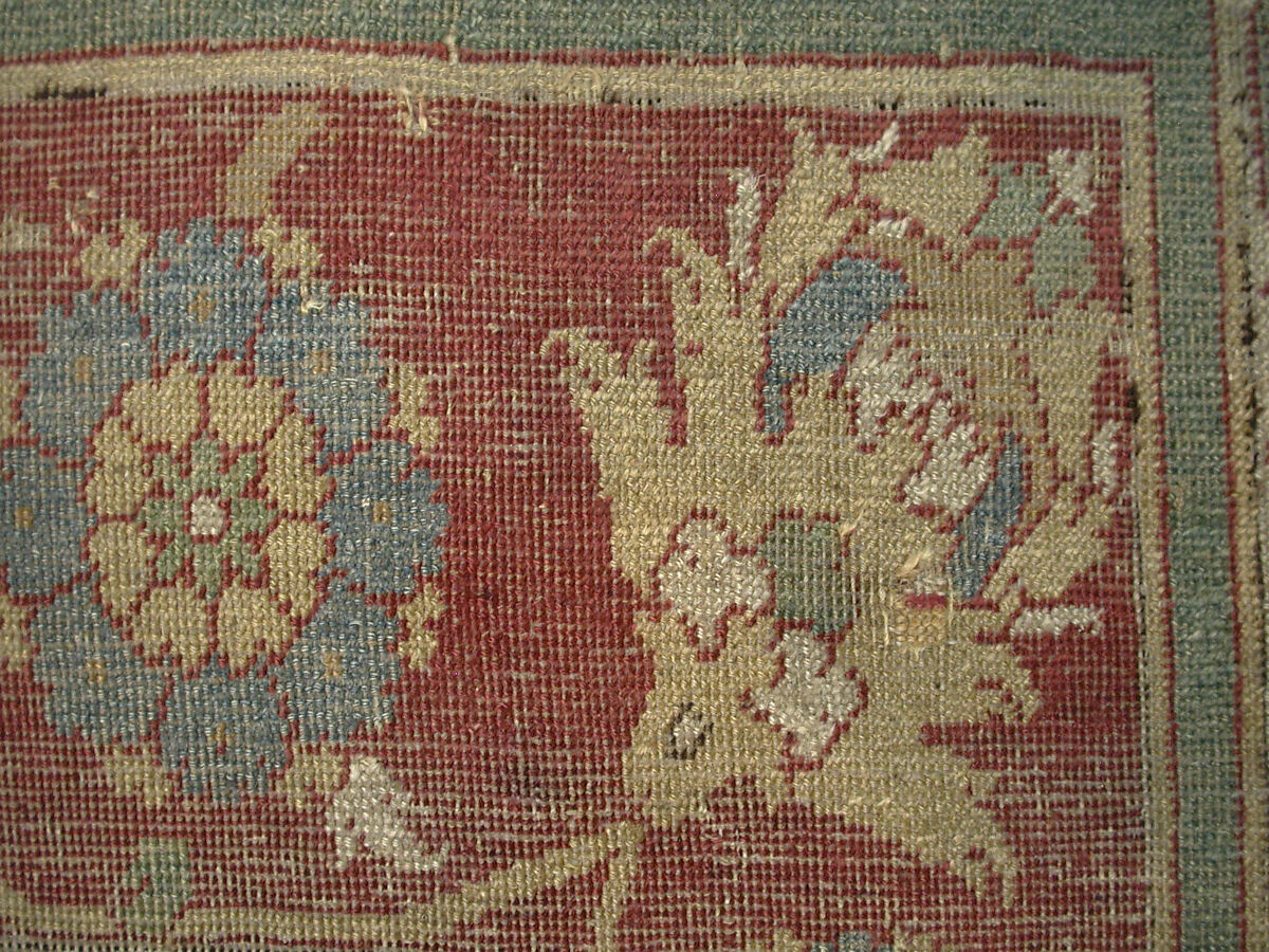 Carpet, Wool (warp, weft and pile); asymmetrically knotted pile