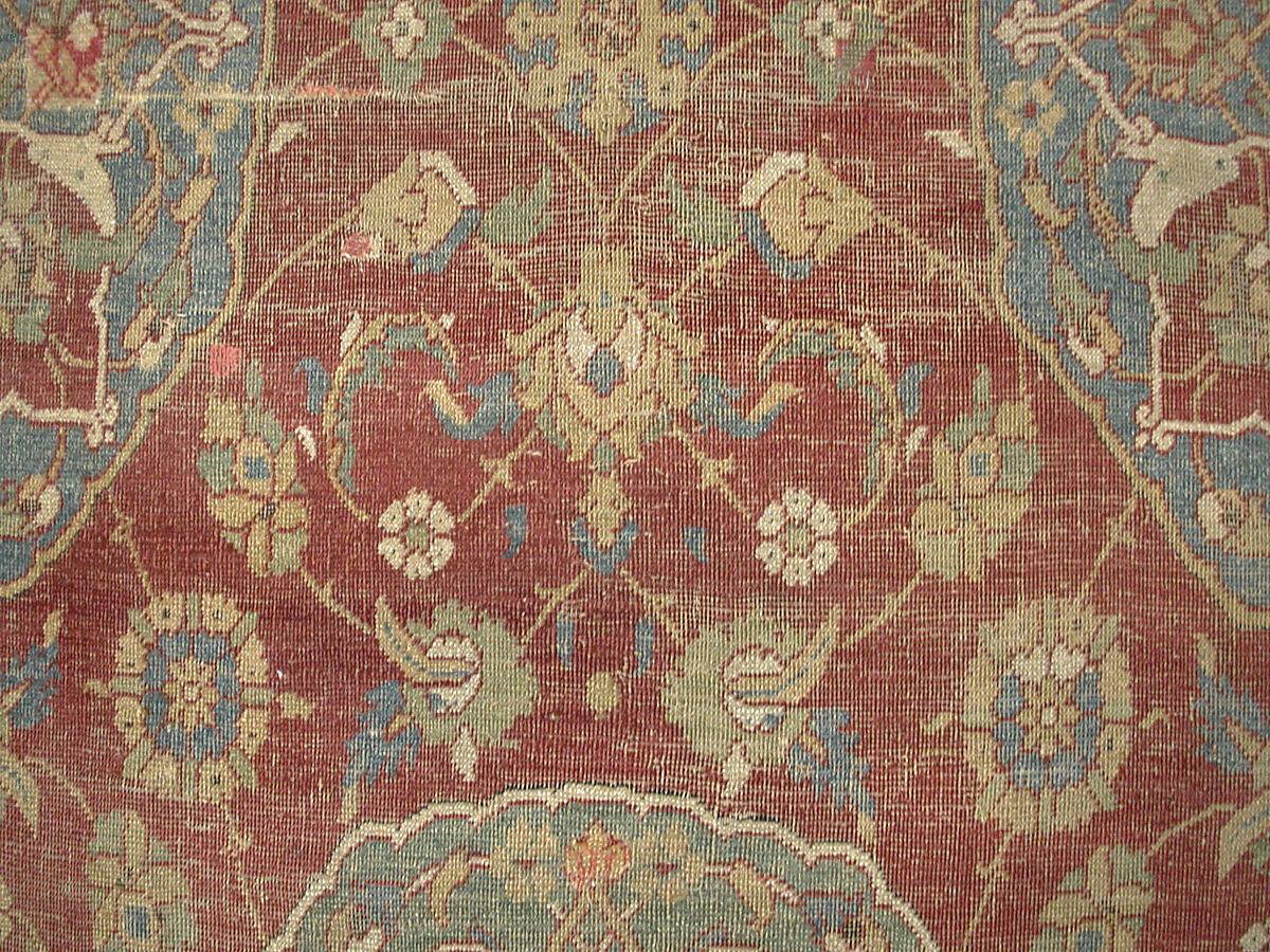 Carpet, Wool (warp, weft and pile); asymmetrically knotted pile