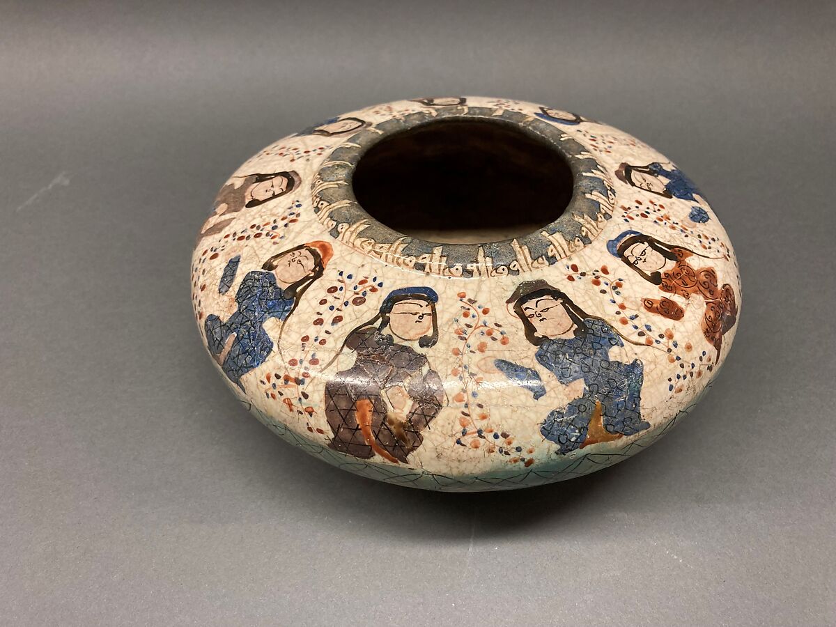 Bowl, Stonepaste; overglaze painted, so-called "mina'i" ware