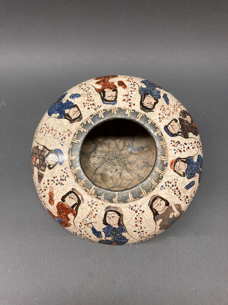 Bowl, Stonepaste; overglaze painted, so-called "mina'i" ware