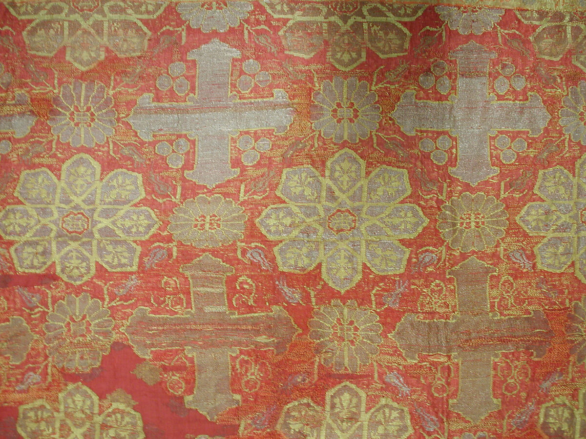 Hanging, Silk, gold, and silver; brocaded