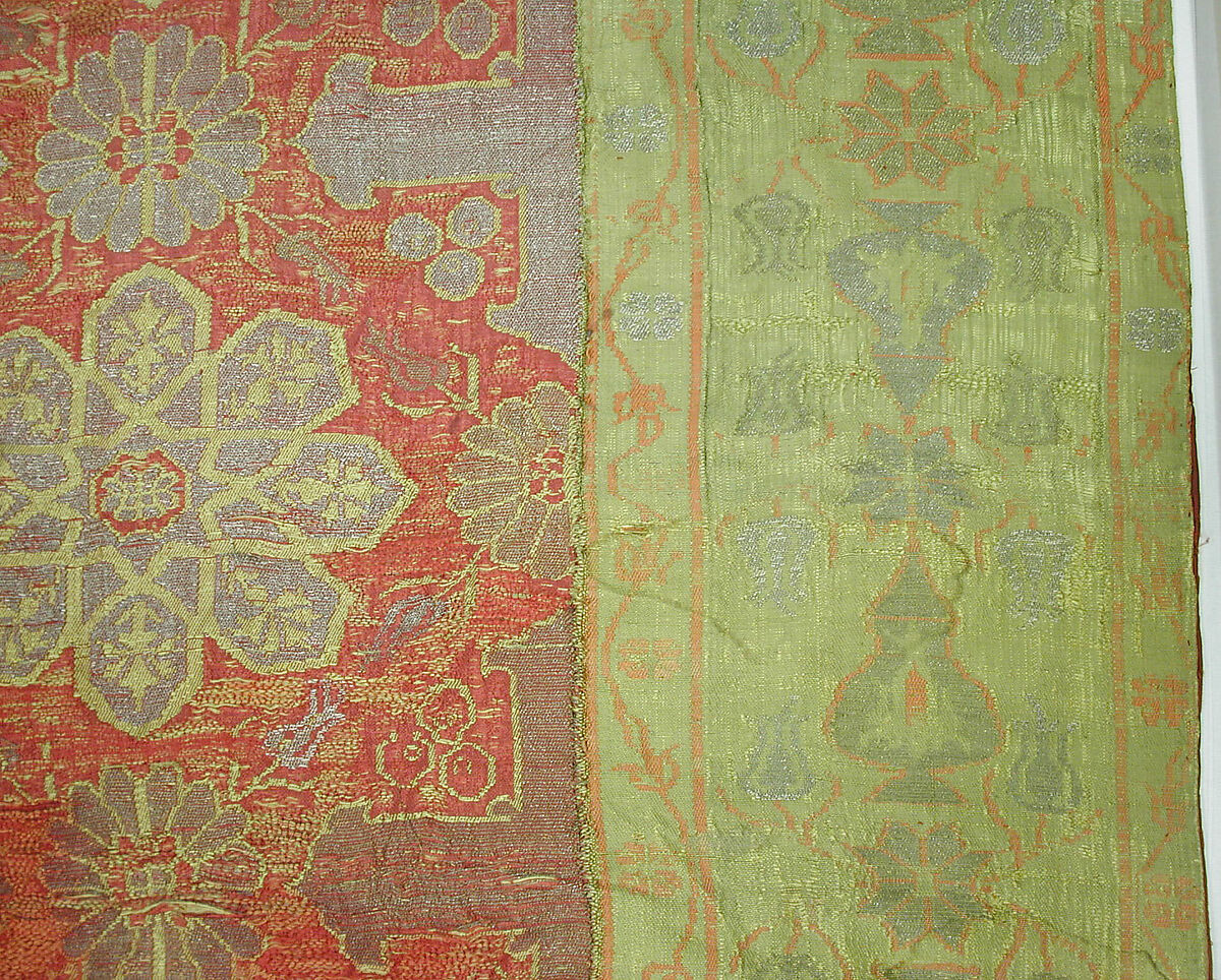 Hanging, Silk, gold, and silver; brocaded