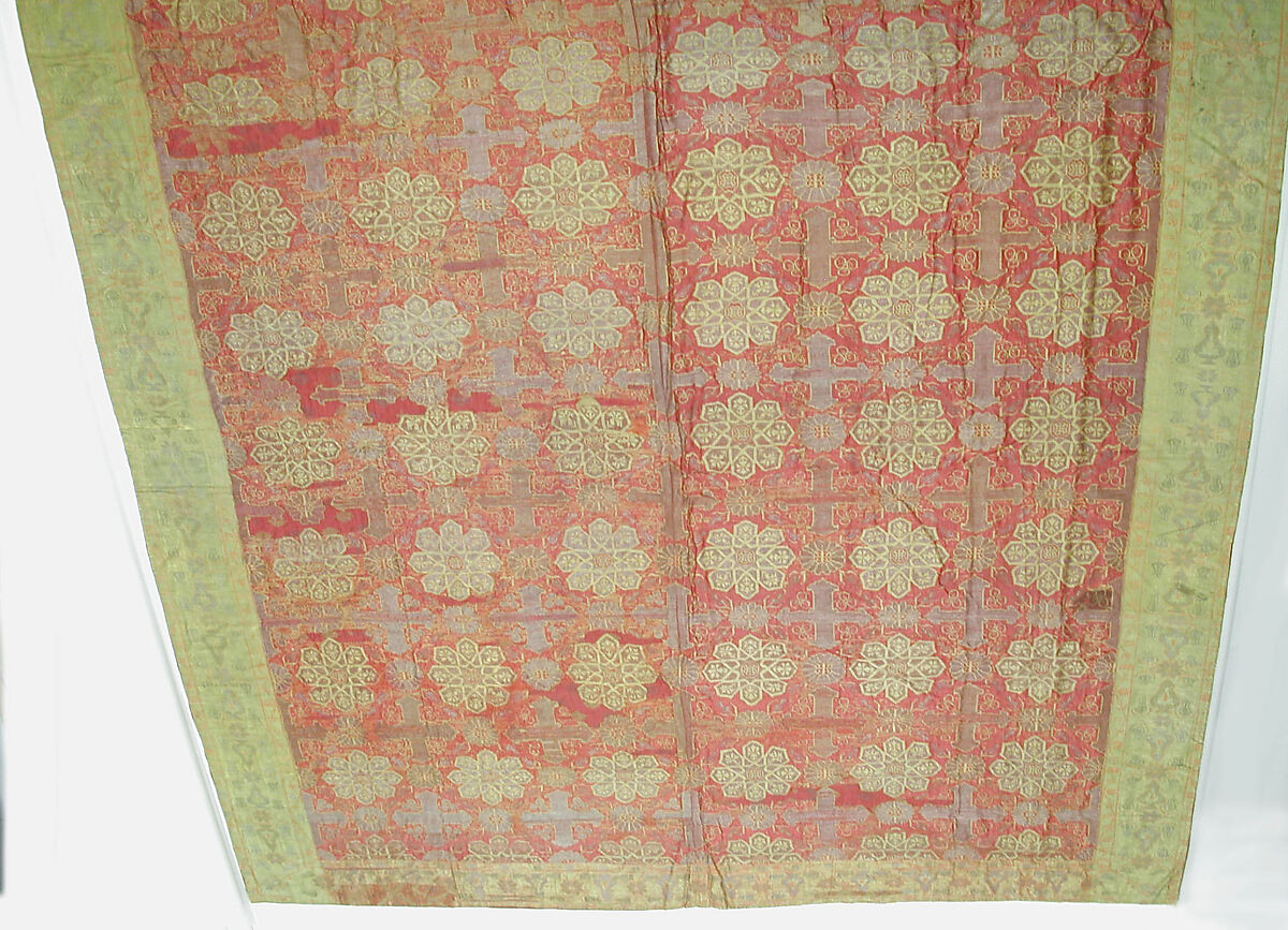 Hanging, Silk, gold, and silver; brocaded