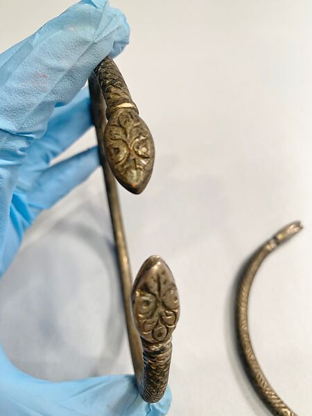 Armlet, One of a Pair, Silver; incised