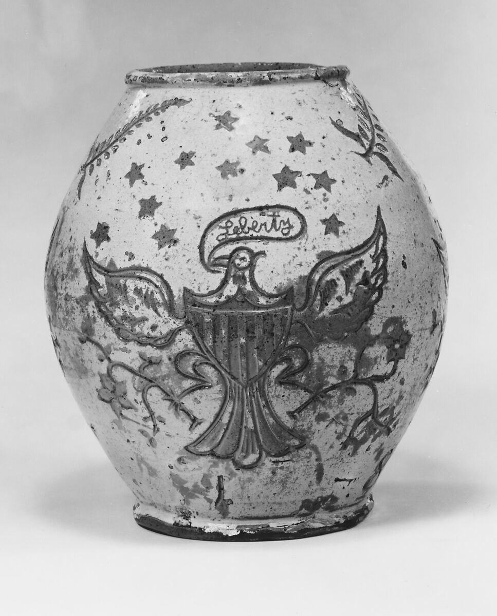 Jar, Attributed to Philip Kline (active ca. 1806–34), Earthenware; Redware with sgraffito decoration, American