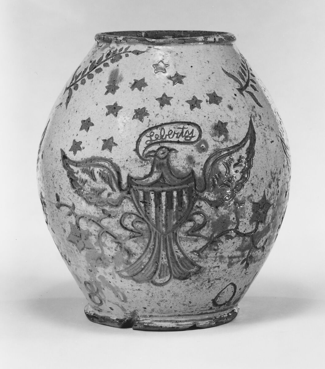 Jar, Attributed to Philip Kline (active ca. 1806–34), Earthenware; Redware with sgraffito decoration, American