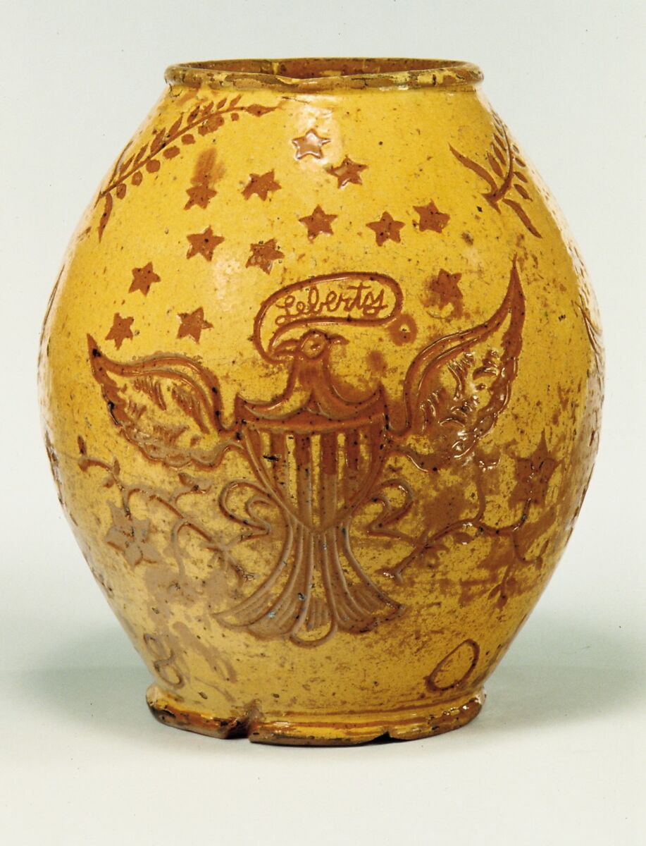 Jar, Attributed to Philip Kline (active ca. 1806–34), Earthenware; Redware with sgraffito decoration, American