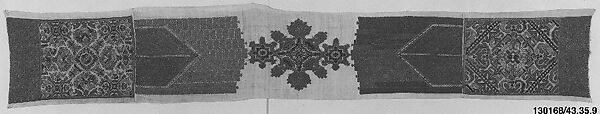 Border, Linen embroidered with silk 