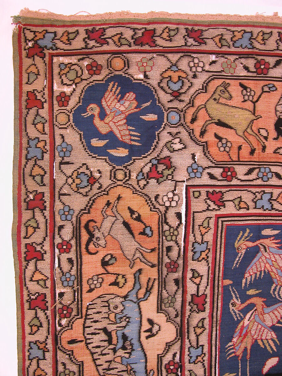 Carpet, Silk, metal wrapped thread; tapestry weave