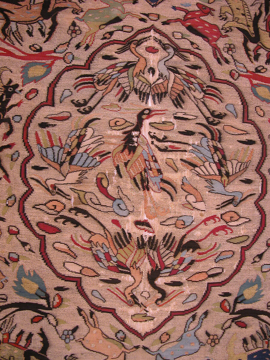 Carpet, Silk, metal wrapped thread; tapestry weave