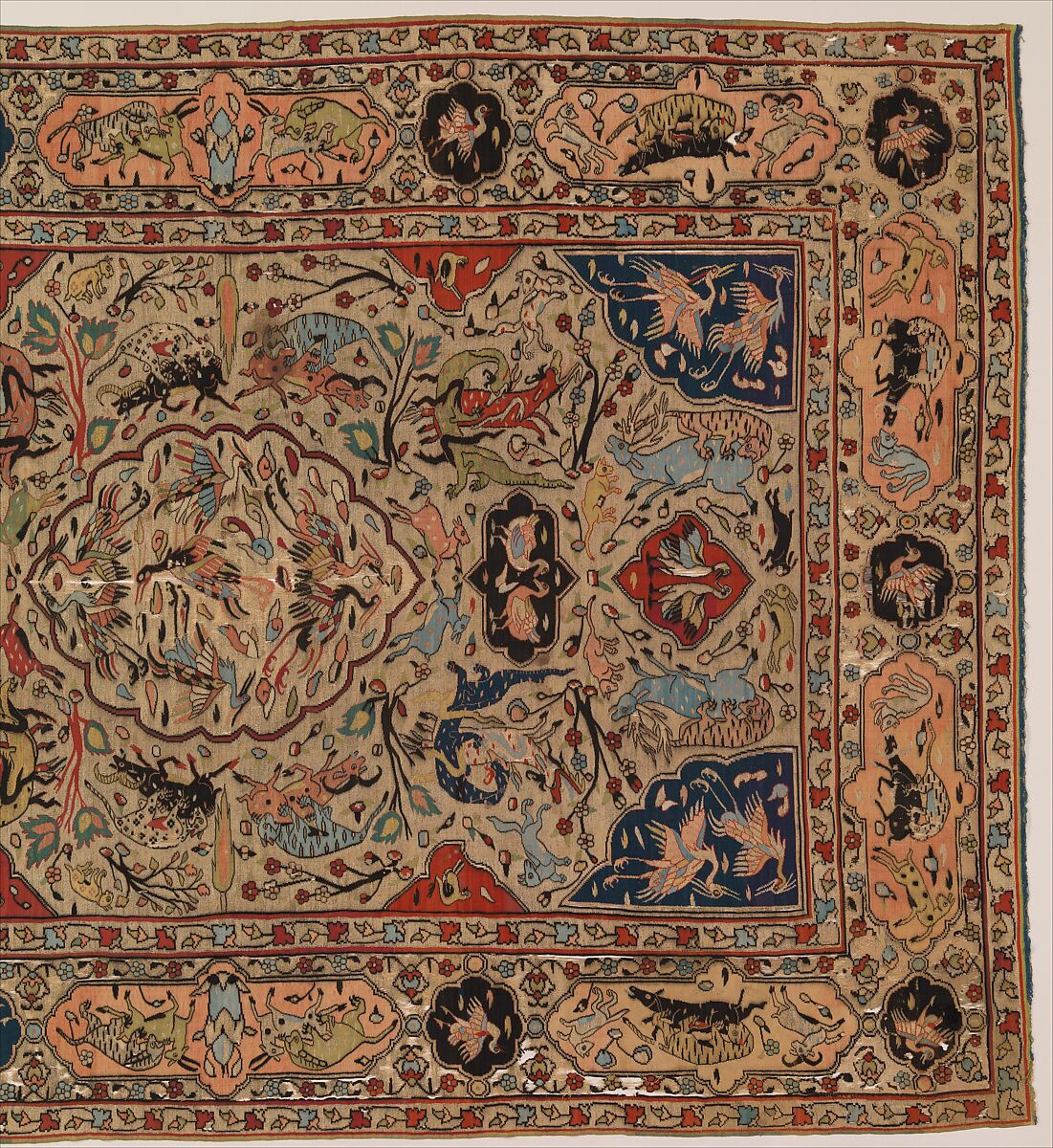 Carpet, Silk, metal wrapped thread; tapestry weave