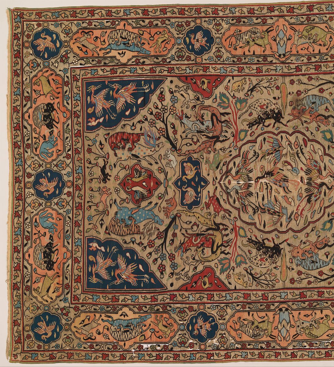 Carpet, Silk, metal wrapped thread; tapestry weave