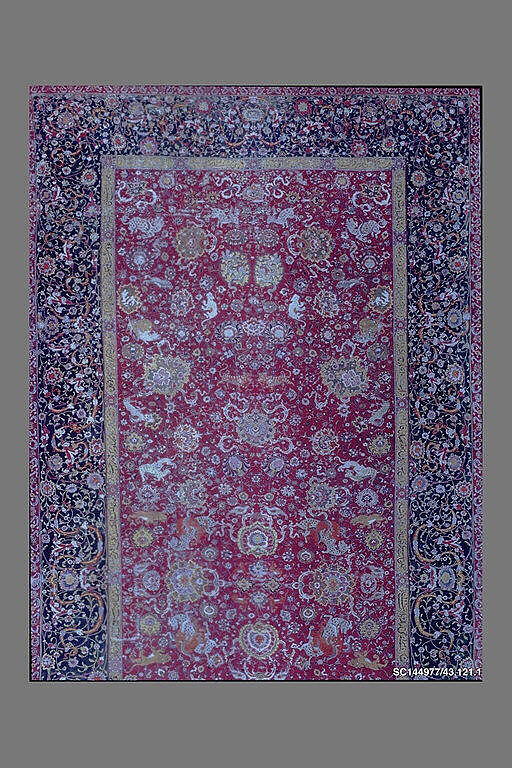 The Emperor's Carpet, Silk (warp and weft), wool (pile); asymmetrically knotted pile