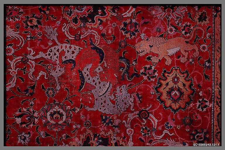 The Emperor's Carpet, Silk (warp and weft), wool (pile); asymmetrically knotted pile