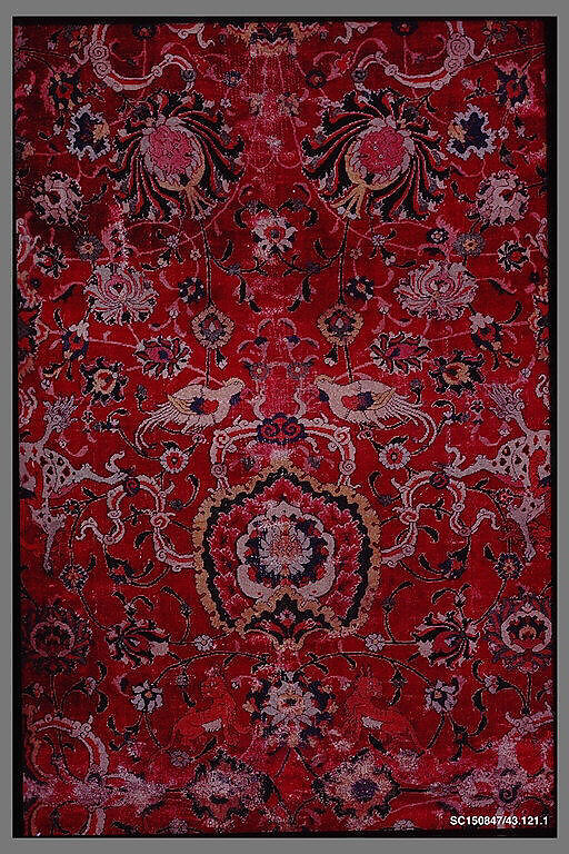 The Emperor's Carpet, Silk (warp and weft), wool (pile); asymmetrically knotted pile