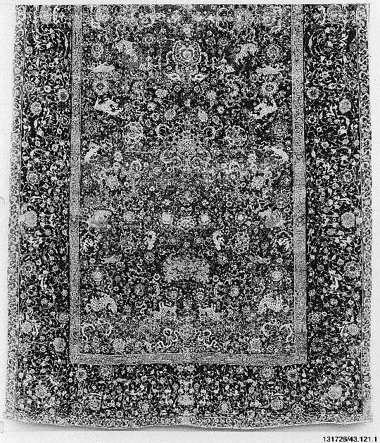 The Emperor's Carpet, Silk (warp and weft), wool (pile); asymmetrically knotted pile