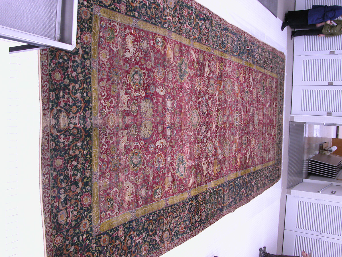 The Emperor's Carpet, Silk (warp and weft), wool (pile); asymmetrically knotted pile