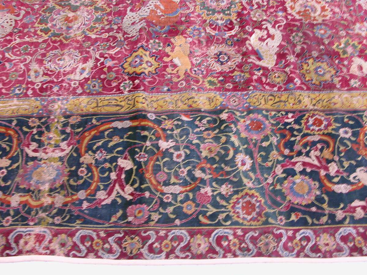 The Emperor's Carpet, Silk (warp and weft), wool (pile); asymmetrically knotted pile