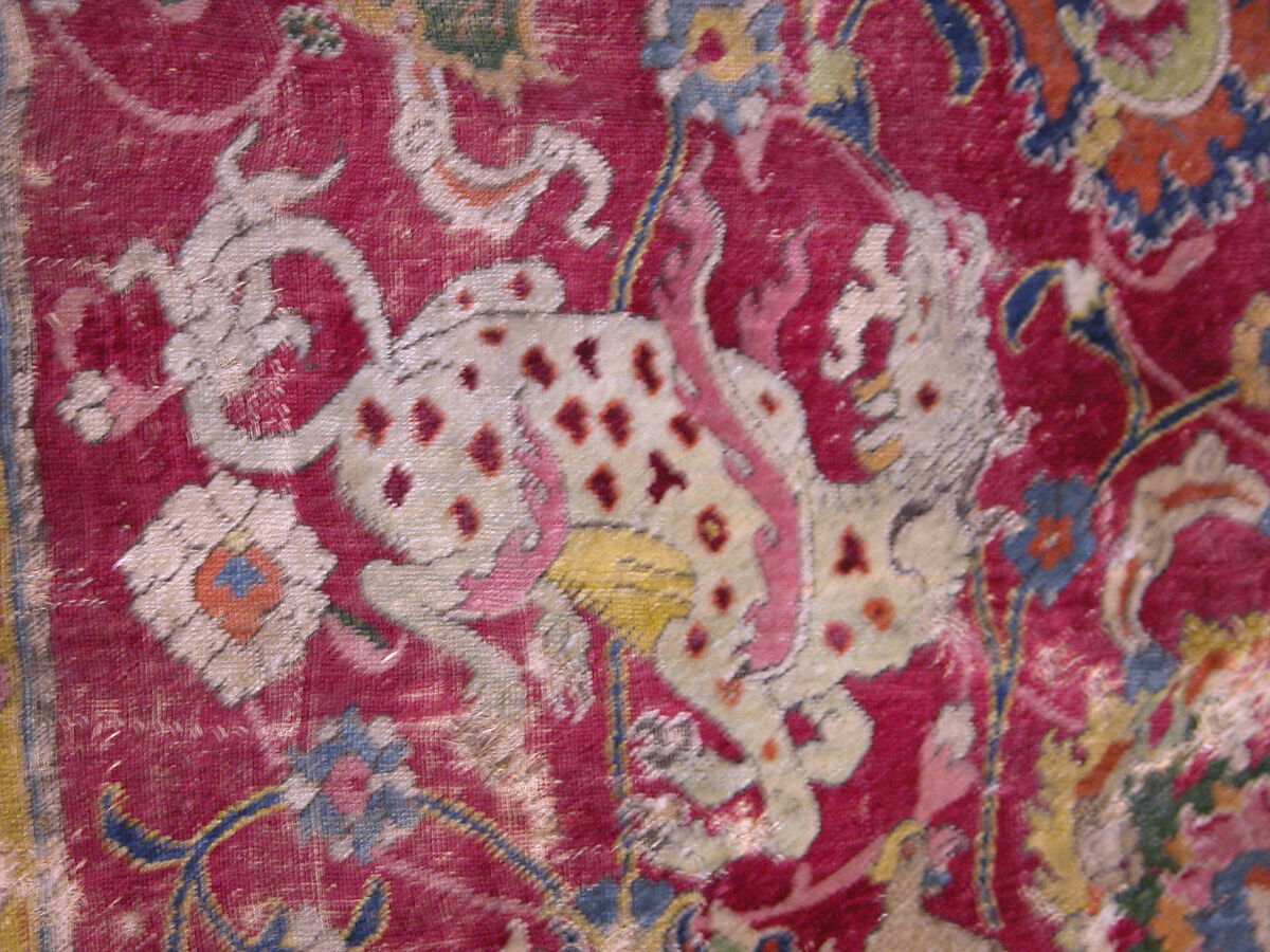 The Emperor's Carpet, Silk (warp and weft), wool (pile); asymmetrically knotted pile