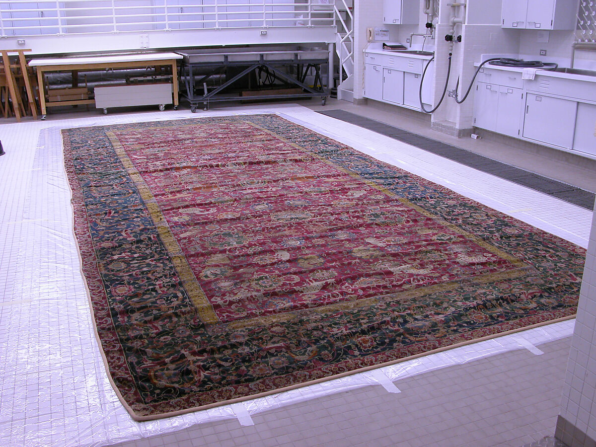 The Emperor's Carpet, Silk (warp and weft), wool (pile); asymmetrically knotted pile
