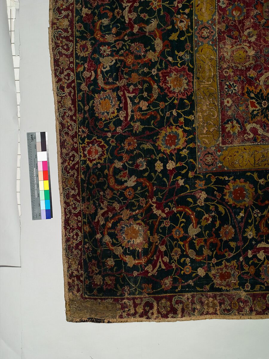 The Emperor's Carpet, Silk (warp and weft), wool (pile); asymmetrically knotted pile