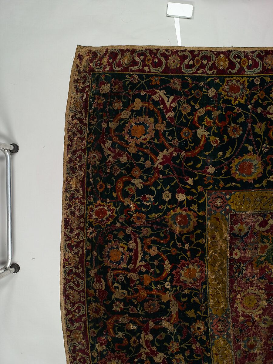 The Emperor's Carpet, Silk (warp and weft), wool (pile); asymmetrically knotted pile