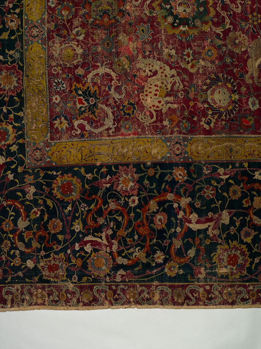 The Emperor's Carpet, Silk (warp and weft), wool (pile); asymmetrically knotted pile
