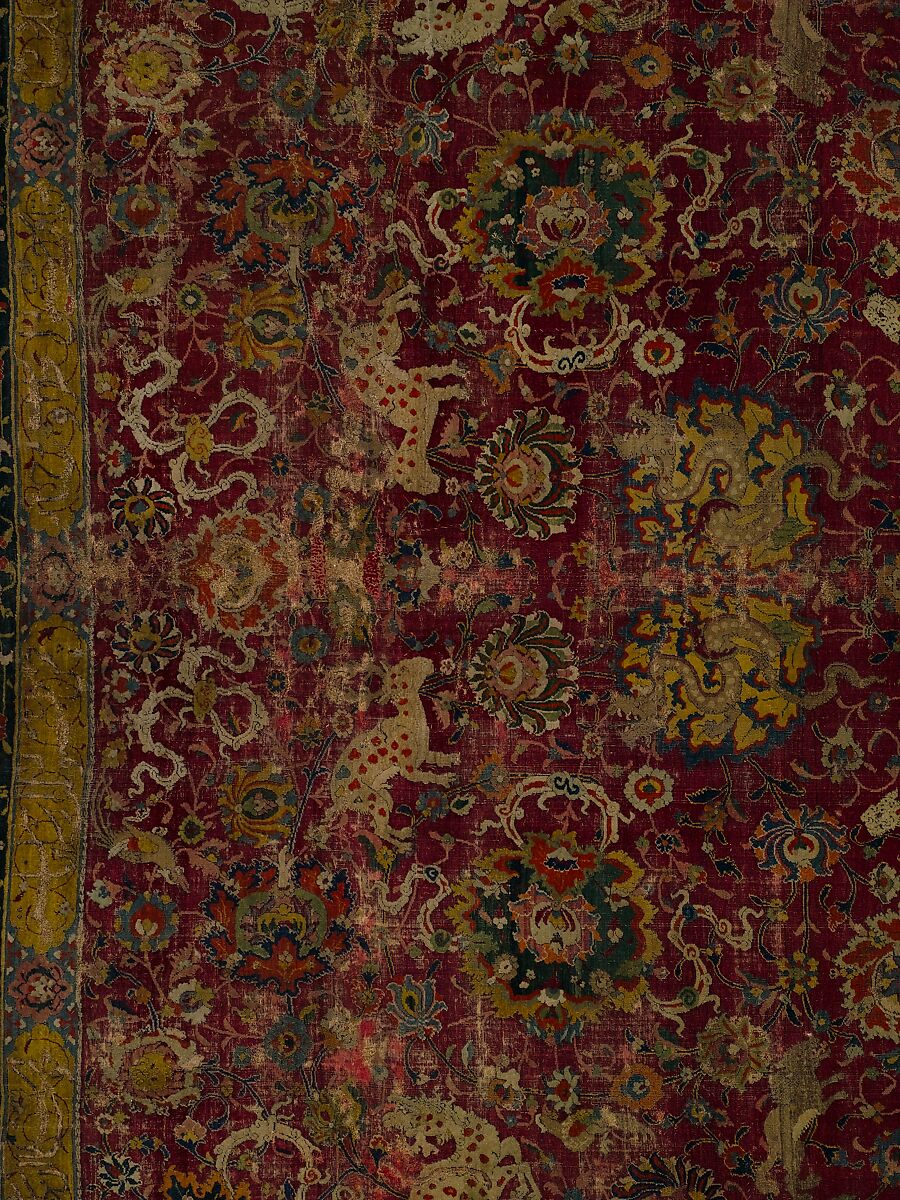 The Emperor's Carpet, Silk (warp and weft), wool (pile); asymmetrically knotted pile