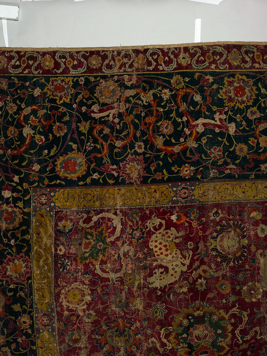 The Emperor's Carpet, Silk (warp and weft), wool (pile); asymmetrically knotted pile
