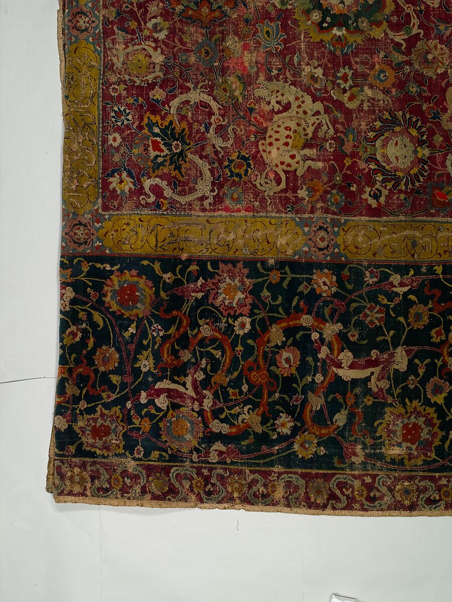The Emperor's Carpet, Silk (warp and weft), wool (pile); asymmetrically knotted pile