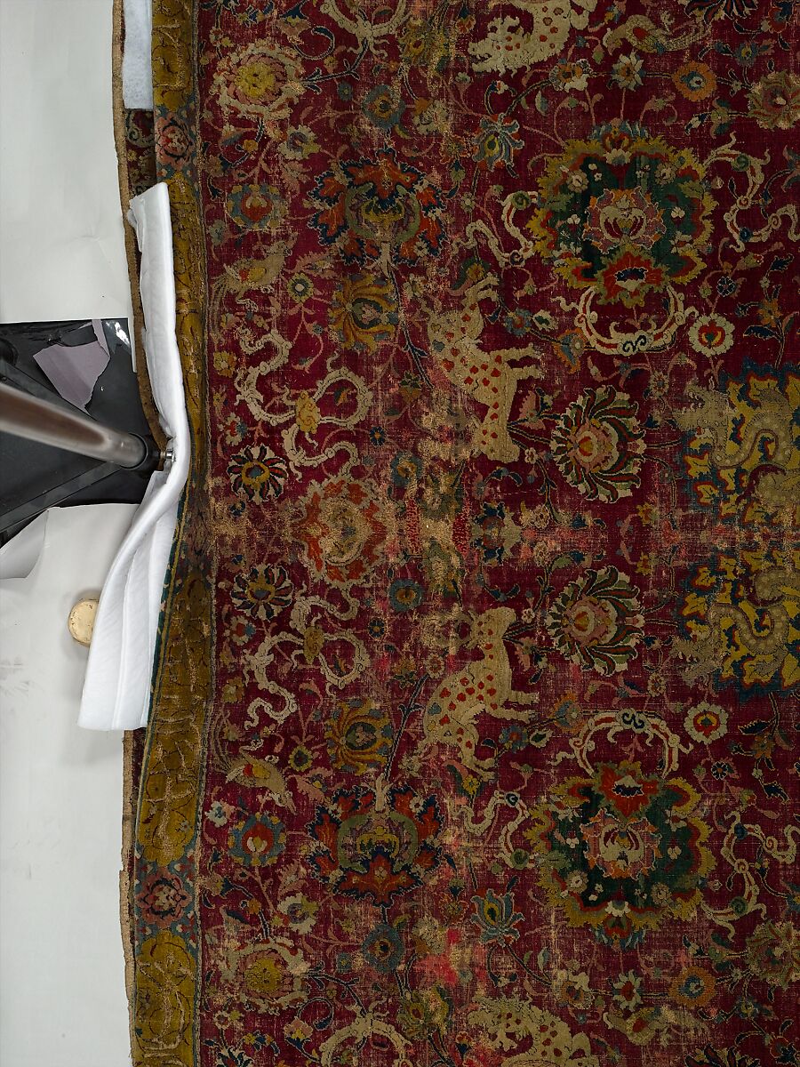 The Emperor's Carpet, Silk (warp and weft), wool (pile); asymmetrically knotted pile