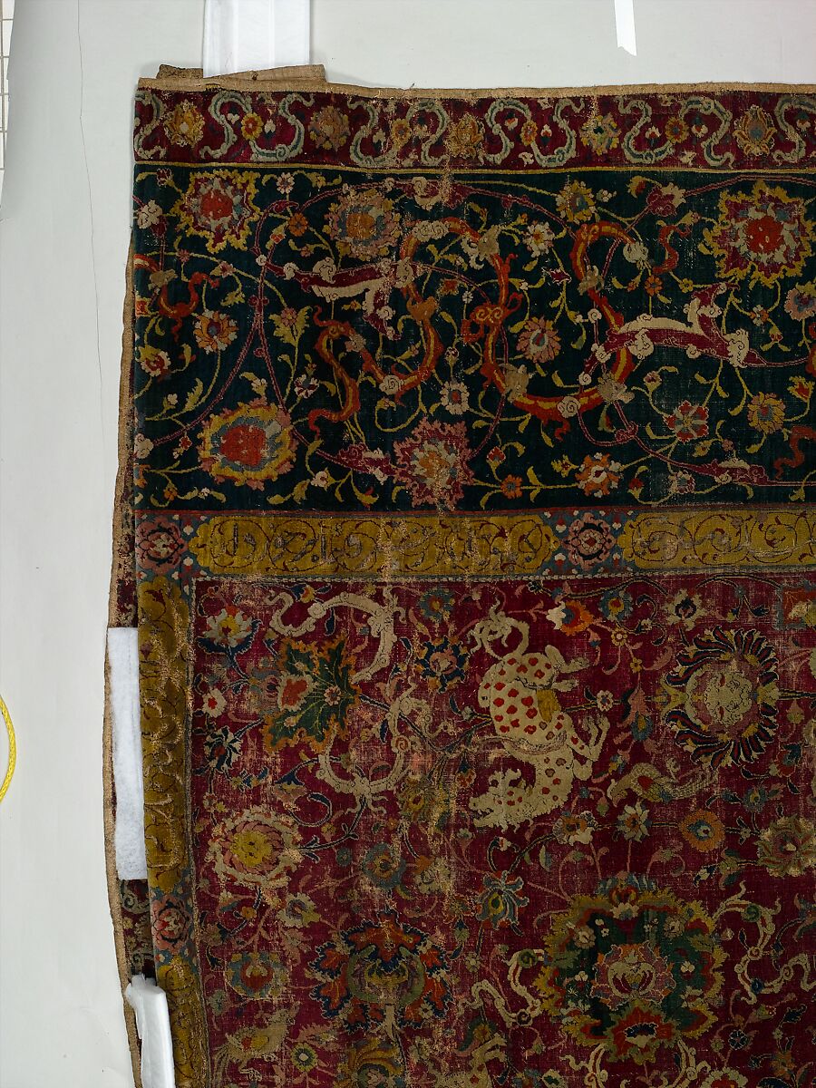 The Emperor's Carpet, Silk (warp and weft), wool (pile); asymmetrically knotted pile