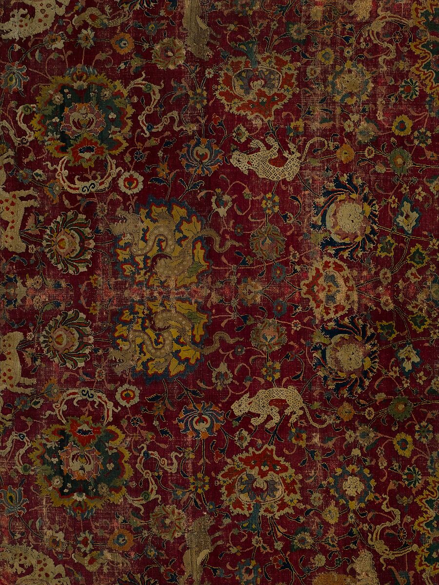 The Emperor's Carpet, Silk (warp and weft), wool (pile); asymmetrically knotted pile