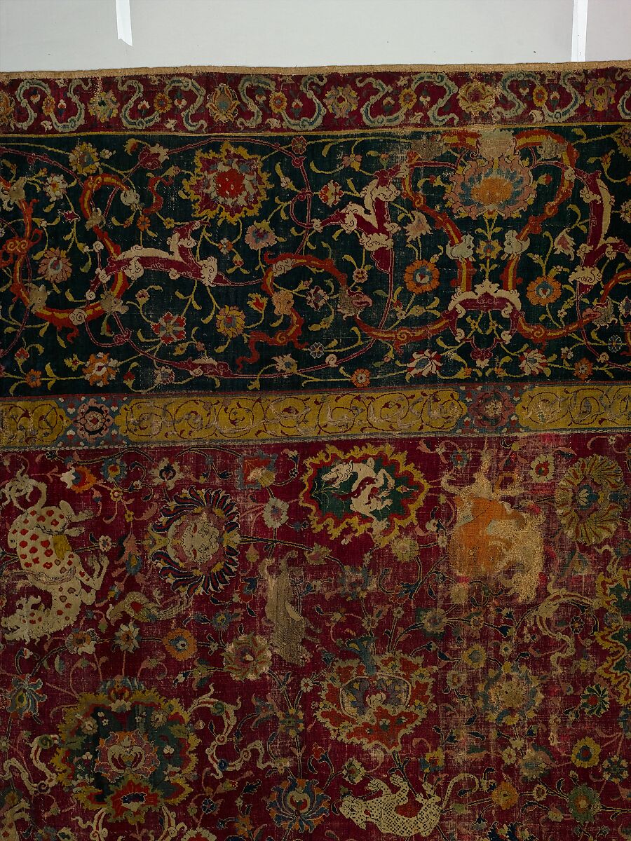 The Emperor's Carpet, Silk (warp and weft), wool (pile); asymmetrically knotted pile