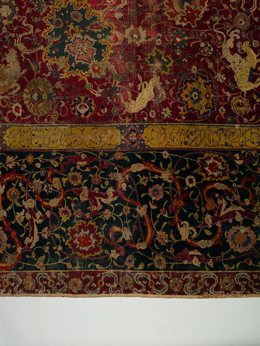 The Emperor's Carpet, Silk (warp and weft), wool (pile); asymmetrically knotted pile