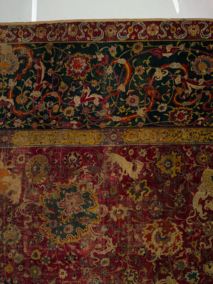 The Emperor's Carpet, Silk (warp and weft), wool (pile); asymmetrically knotted pile