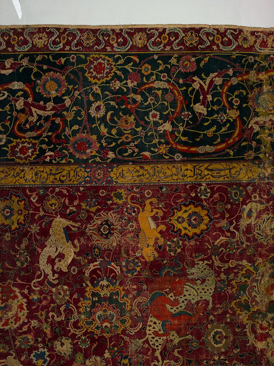 The Emperor's Carpet, Silk (warp and weft), wool (pile); asymmetrically knotted pile