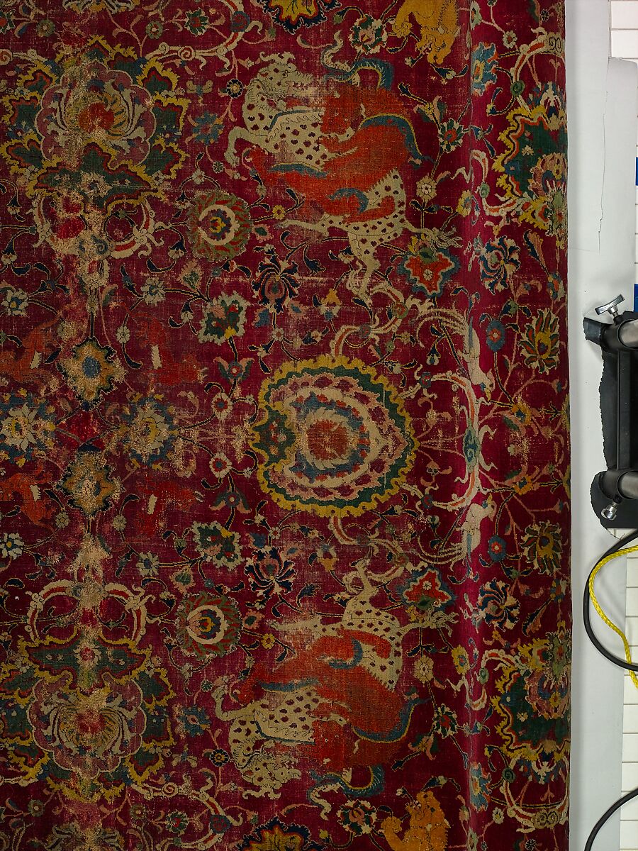 The Emperor's Carpet, Silk (warp and weft), wool (pile); asymmetrically knotted pile