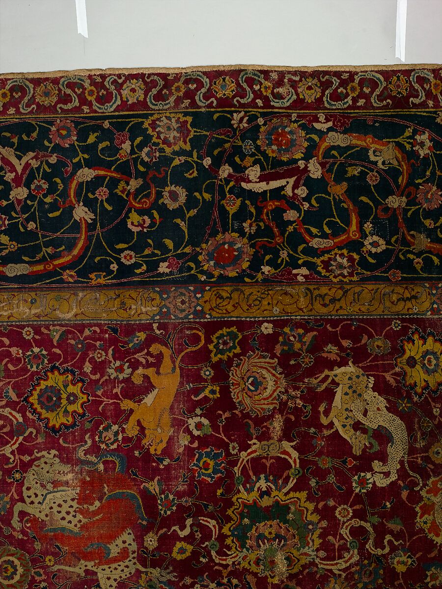The Emperor's Carpet, Silk (warp and weft), wool (pile); asymmetrically knotted pile