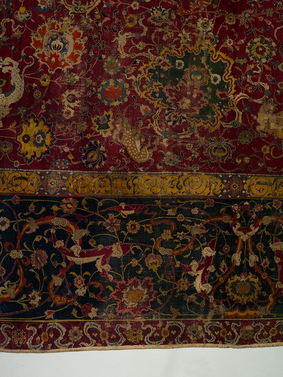 The Emperor's Carpet, Silk (warp and weft), wool (pile); asymmetrically knotted pile