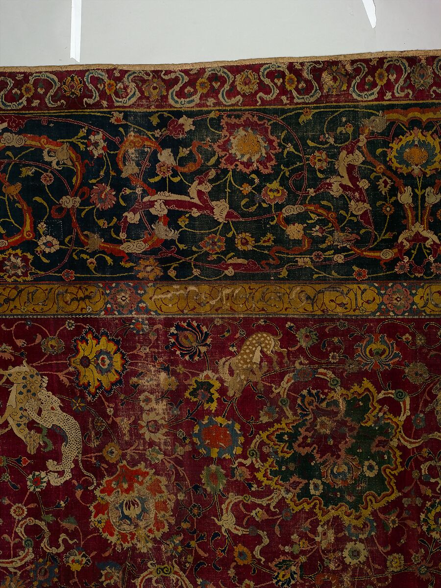 The Emperor's Carpet, Silk (warp and weft), wool (pile); asymmetrically knotted pile
