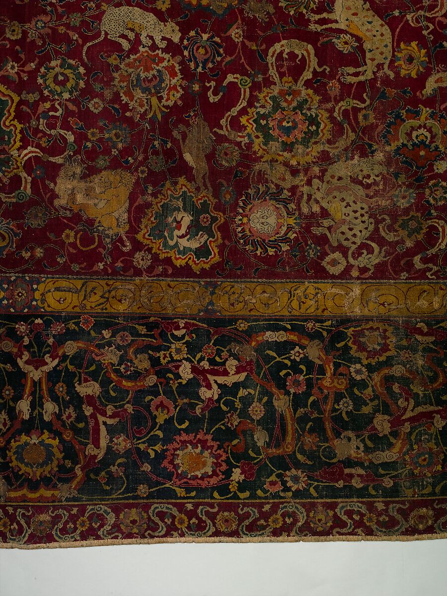 The Emperor's Carpet, Silk (warp and weft), wool (pile); asymmetrically knotted pile