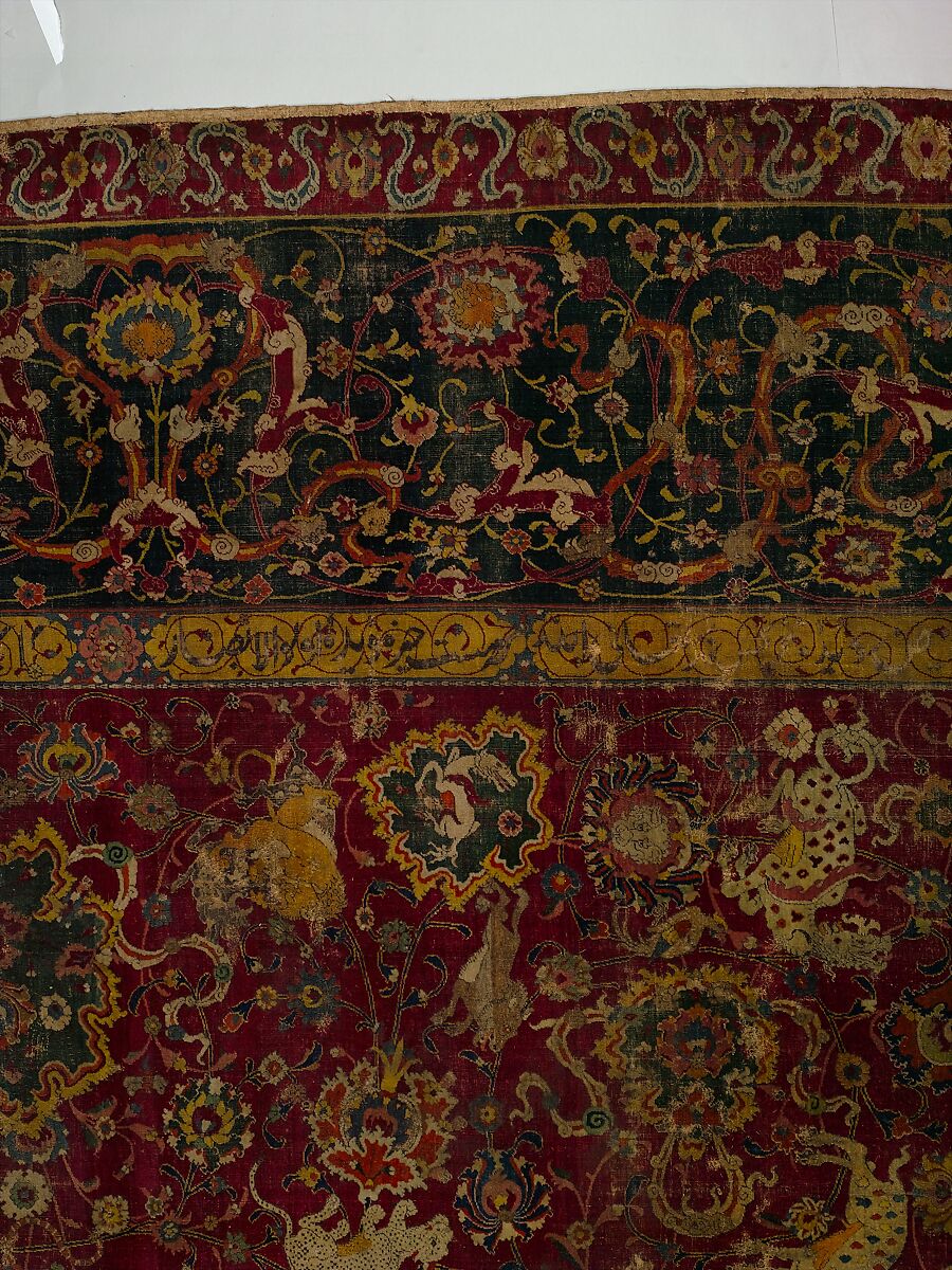 The Emperor's Carpet, Silk (warp and weft), wool (pile); asymmetrically knotted pile