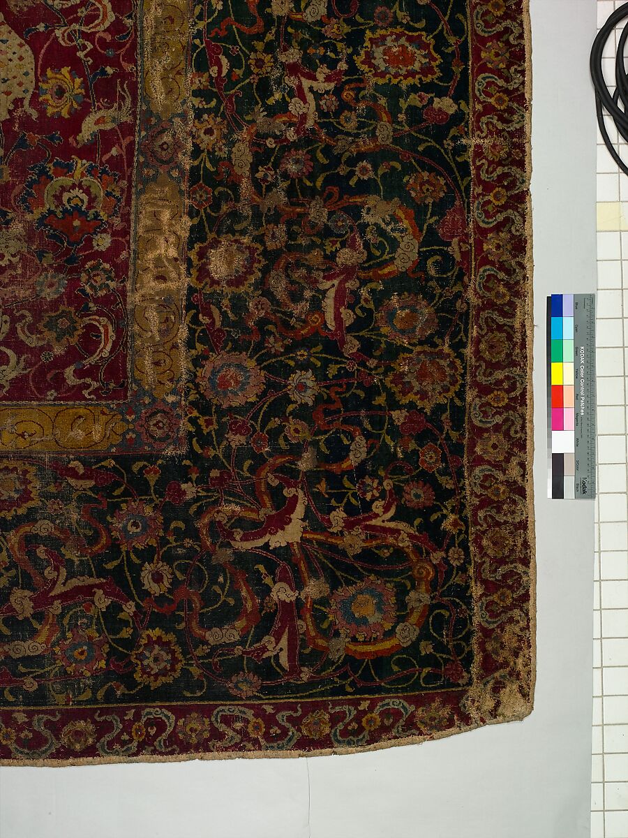 The Emperor's Carpet, Silk (warp and weft), wool (pile); asymmetrically knotted pile