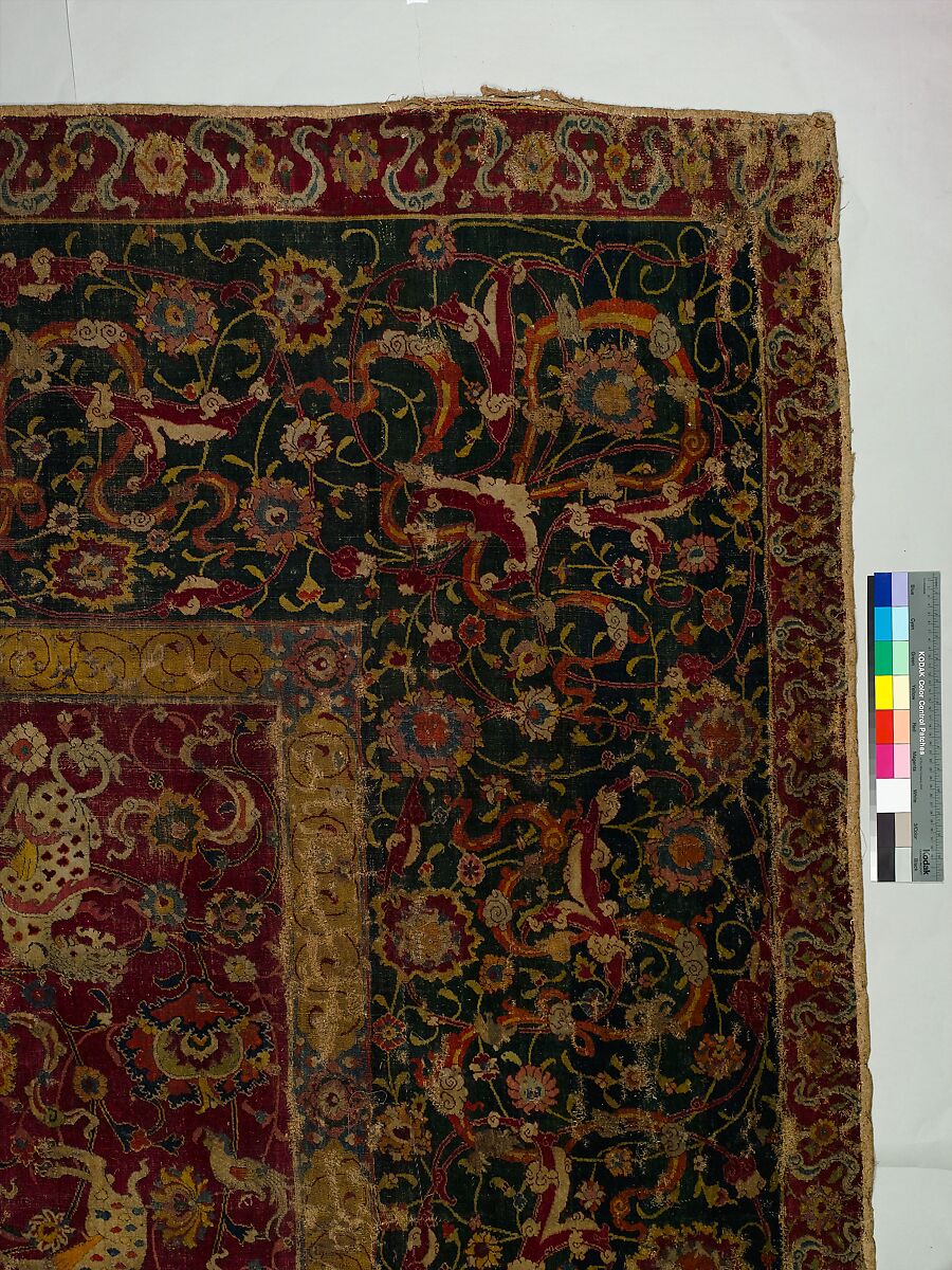 The Emperor's Carpet, Silk (warp and weft), wool (pile); asymmetrically knotted pile