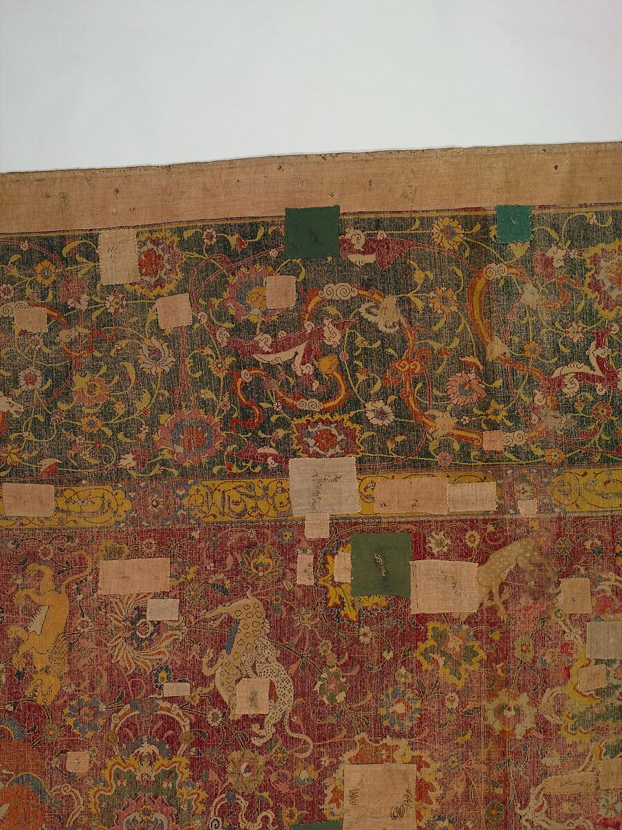 The Emperor's Carpet, Silk (warp and weft), wool (pile); asymmetrically knotted pile