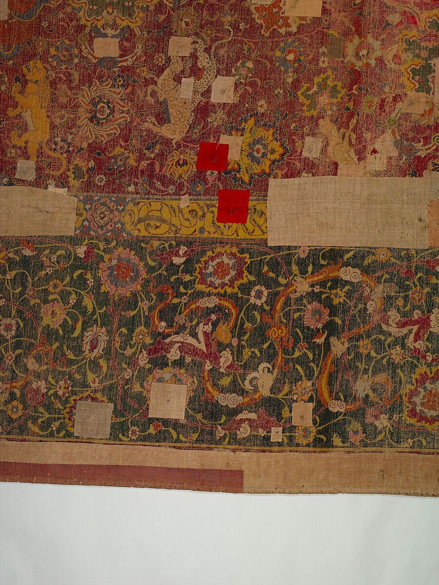 The Emperor's Carpet, Silk (warp and weft), wool (pile); asymmetrically knotted pile