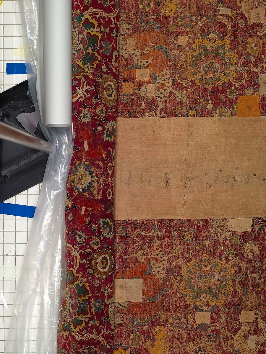 The Emperor's Carpet, Silk (warp and weft), wool (pile); asymmetrically knotted pile